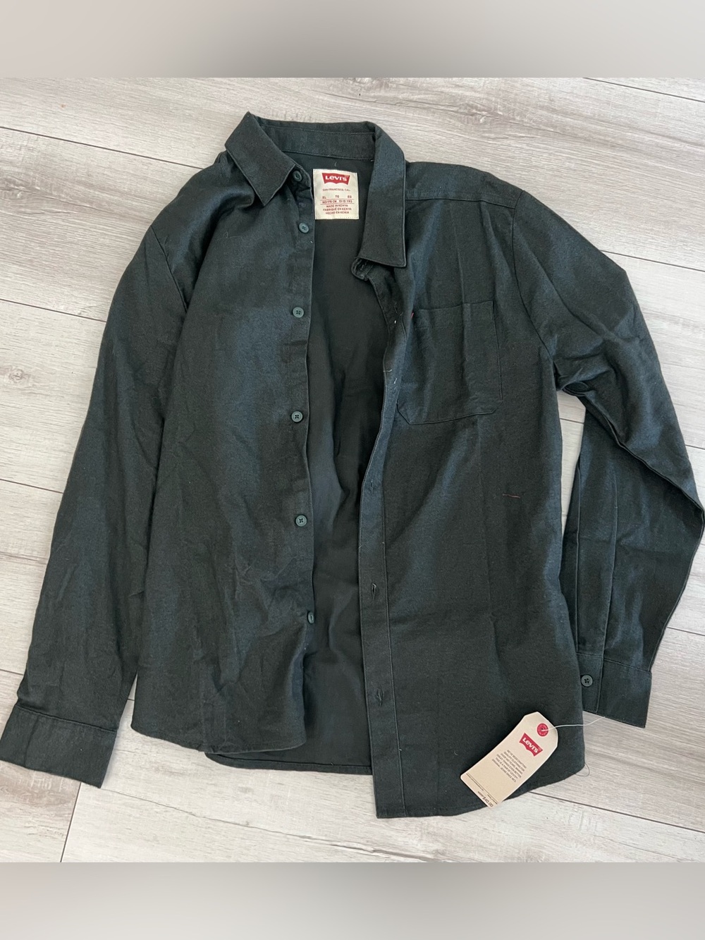 Boys Levi's Black Long-Sleeve Button Shirt